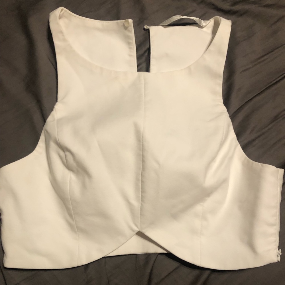Zara white crop top